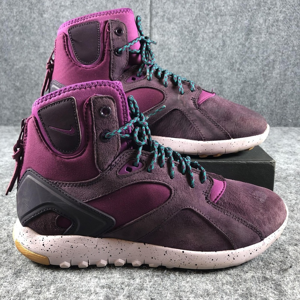Nike Air Huarache Run Mid Shoes‎ Womens 7.5 Purple Suede Zip 749532-555 - Picture 2 of 15